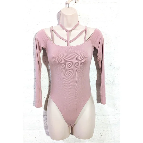 3/$15!! - Pink Harness Halter Neck Bodysuit - Picture 2 of 6